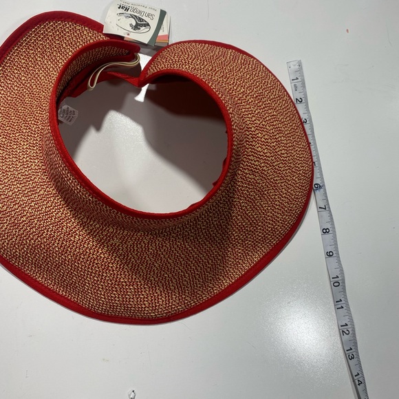 San Diego Hat Club Red Signature Ultra Large Brim Visor With UPF 50 Packable NWT - Picture 11 of 12